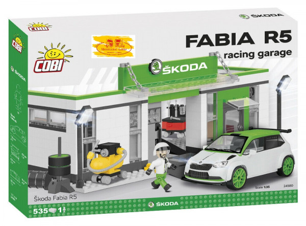 Cobi 24580 Skoda Fabia R5 Racing Garage Bausatz 535 Teile 1 Figur