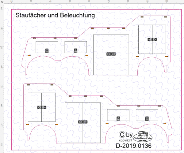 D-2019.0136 - Decalsatz Wrecker Empl Bergefahrzeug Beschriftung Neutral Staufächer Begrenzungsleucht