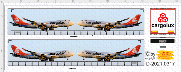 D-2021.0317 - Decal - Cargolux Planenauflieger Version 3 - 1 Satz in 1:87