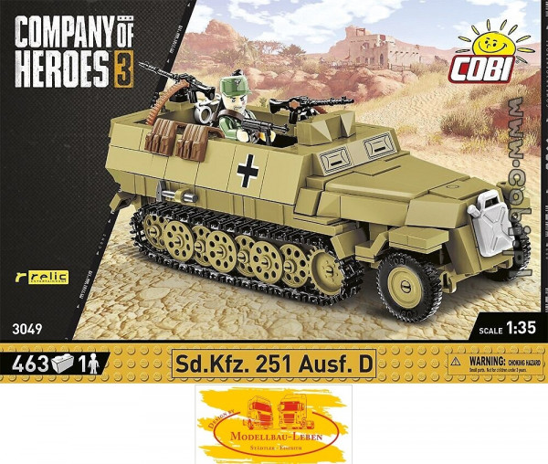 Cobi 3049 Company of Heroes Sd.Kfz. 251 Ausf.D Bausatz 453 Teile 1 Figur