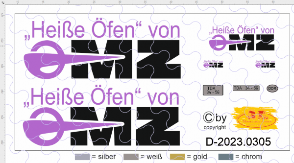 D-2023.0305 Decalsatz Osttalgie Beschriftung für Robur Planen LKW "OMZ" mit Kennzeichen 1:87