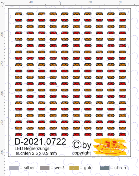 D-2021.0722 Decals Led Begrenzungsleuchten 1:87 (100x orange 100x rot)