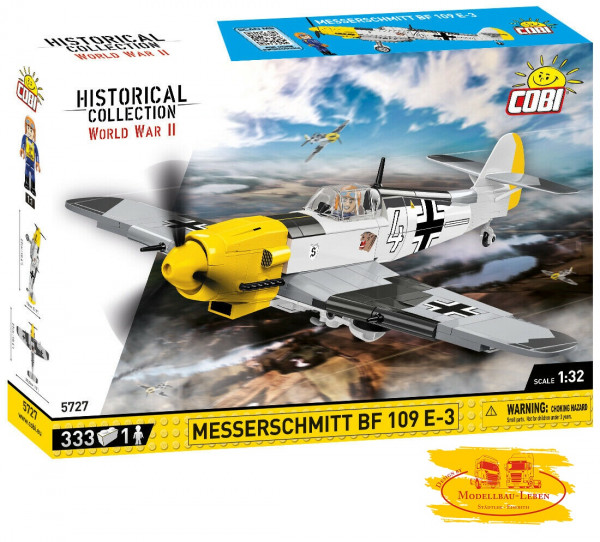 Cobi 5727 Historical Collection Messerschmitt BF 109 E-3 - Bausatz 333 Teile 1 Figur Maßstab 1:32