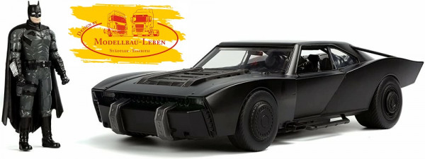 Jada Toys 32504 - Batmobile mit Licht & Diecast Figur, The Batman 1:18
