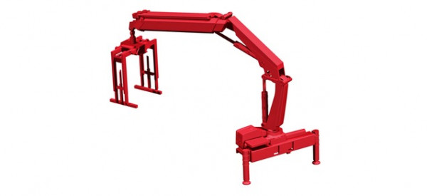 Herpa 054133 Hiab Ladekran X-HIPRO 232 E-3 mit Palettengabel, rot